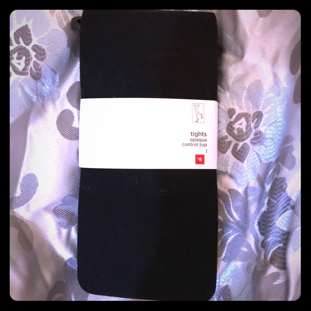 NEW With Tags Black Control Top Tights Large